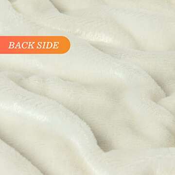 TOONOW Extra Soft Fuzzy Faux Fur Throw Blanket - Cream White