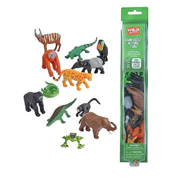 Wild Republic Rainforest Nature Tube 12 Animal Figurines