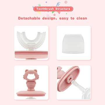 CUAIBB U Shaped Toddler Toothbrush for Kids 12 Months