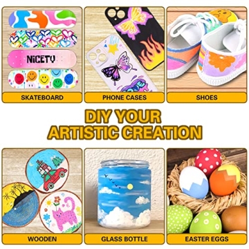 NICETY 72 Colors Acrylic Paint Pens for Every Project