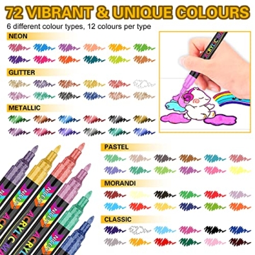 NICETY 72 Colors Acrylic Paint Pens for Every Project