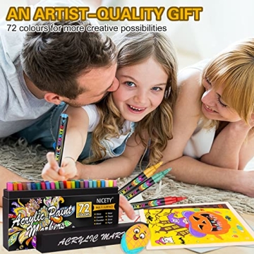 NICETY 72 Colors Acrylic Paint Pens for Every Project