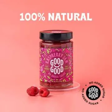 GOOD GOOD No Added Sugar Raspberry Jam - Keto Friendly Jelly - Low Carb, Low-Calorie and Vegan - Diabetic Friendly - 12oz / 330g (Pack of 1)