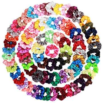 80 Pcs Silk Satin Hair Scrunchies 40 color Hair Bobbles Ponytail Holder Hair Accessories Scrunchy Solid Color Hair Ties