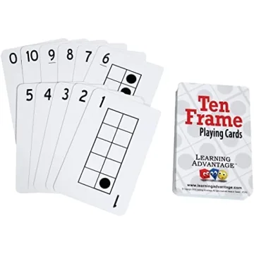 Learning Advantage Ten Frame Playing Cards - 44 Number Cards for Engaging Early Math Learning