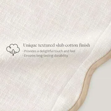 Double Stitch Scalloped Throw Pillow Covers - 100% Cotton Decorative Boho Pillow Covers 20 x 20, Mad...