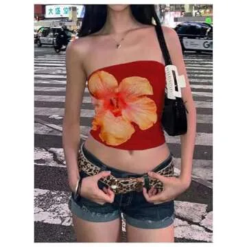 Milumia Floral Print Bandeau Top for Women