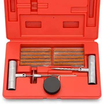 TOOLUXE 50002L - 35 Piece Heavy Duty Tire Repair Kit for Roadside Emergencies