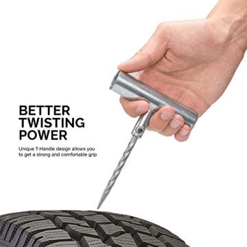 TOOLUXE 50002L Tire Repair Kit for Cars and Trucks