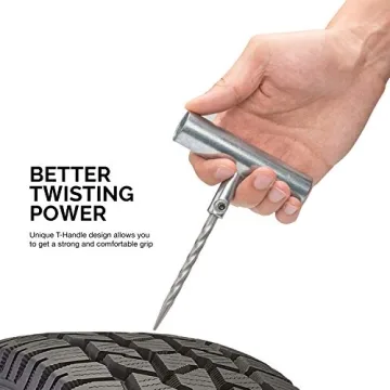 TOOLUXE 50002L Tire Repair Kit for Cars and Trucks