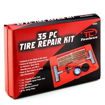 TOOLUXE 50002L Tire Repair Kit for Cars and Trucks