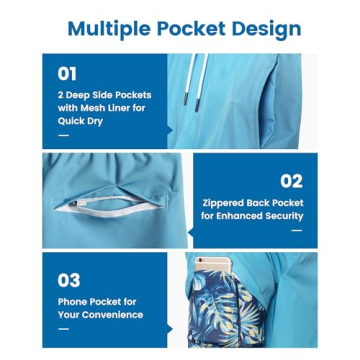 Maamgic Men's Swim Trunks with Compression Liner