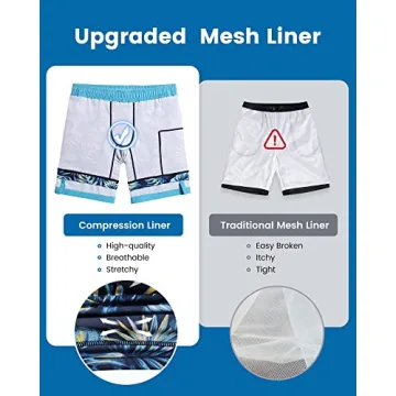 Maamgic Men's Swim Trunks with Compression Liner