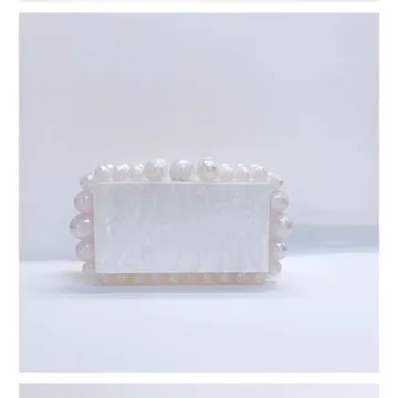 KWRNIAE White Marble Evening Clutch Bag for Stylish Women