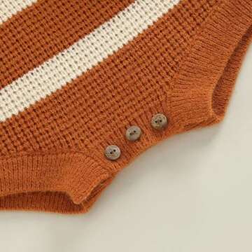 FYBITBO Baby Girl Boy Sweater Knit Oversized Pullover Sweatshirt Romper Onesie Warm Fall Winter Clothes Outfit Newborn (Stripe Brown,0-3 Months)