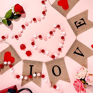 Chic Valentine's Day Decoration Set - Felt Garland & Banner