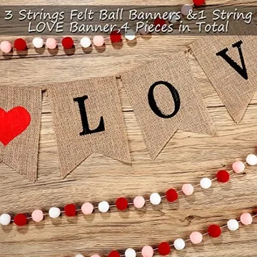 Chic Valentine's Day Decoration Set - Felt Garland & Banner