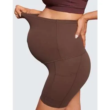 CRZ YOGA Maternity Yoga Biker Shorts with Pockets