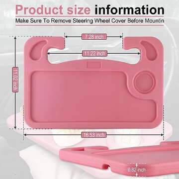 JUSTTOP Car Steering Wheel Desk, Travel Car Accessories, Car Stand Trays for Eating, Multipurpose Ca...