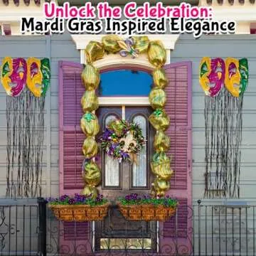 Fun Express Mardi Gras Mask Fringe Doorway Curtain for Parties