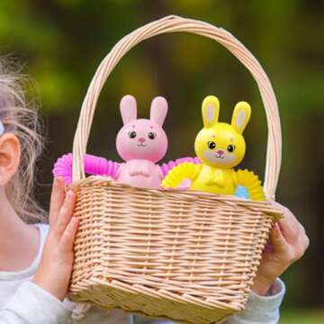 Anditoy 4 Pack Bunny Pop Tubes - Sensory Easter Gifts