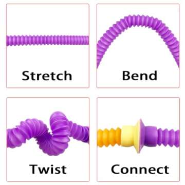 Anditoy 4 Pack Bunny Pop Tubes - Sensory Easter Gifts