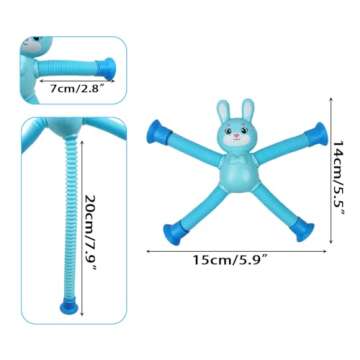 Anditoy 4 Pack Bunny Pop Tubes - Sensory Easter Gifts