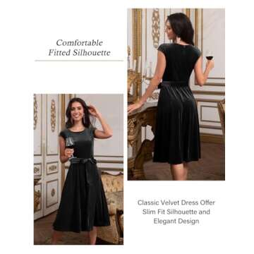 DRESSTELLS Velvet Cocktail Dress for Women - Elegant Winter Wedding Guest Attire