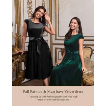 DRESSTELLS Velvet Cocktail Dress for Winter Weddings