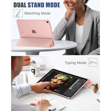 Moko for iPad Air 6th Generation 11 Inch Case M2 2024/ iPad Air 5th Gen Case 2022/iPad Air 4th Gen Case 2020,iPad Air 11" Case with Translucent Hard Back Cover,iPad Air 6/5/4 Case, Rose Pink