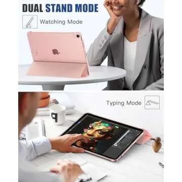 Moko for iPad Air 6th Generation 11 Inch Case M2 2024/ iPad Air 5th Gen Case 2022/iPad Air 4th Gen Case 2020,iPad Air 11" Case with Translucent Hard Back Cover,iPad Air 6/5/4 Case, Rose Pink