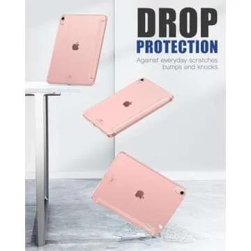 Moko for iPad Air 6th Generation 11 Inch Case M2 2024/ iPad Air 5th Gen Case 2022/iPad Air 4th Gen Case 2020,iPad Air 11" Case with Translucent Hard Back Cover,iPad Air 6/5/4 Case, Rose Pink