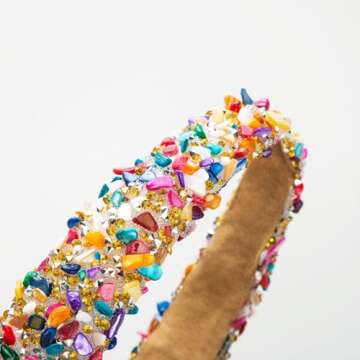 Rhinestone Headband Baroque Retro Colorful Headband Bling Diamond Padded Headband Glitter Sparkle Headbands Fashion Headbands Hair Accessories Gifts For Women Girls