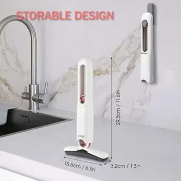 Portable Self-Squeeze Short Mop, Mini Lazy Hand Wash-Free Strong Absorbent Mop, Wet and Dry Use, Floor Cleaning System for Bathroom Kitchens Tableware Desktop Glass (1 Cotton Head + 1 Squeeze Handle)