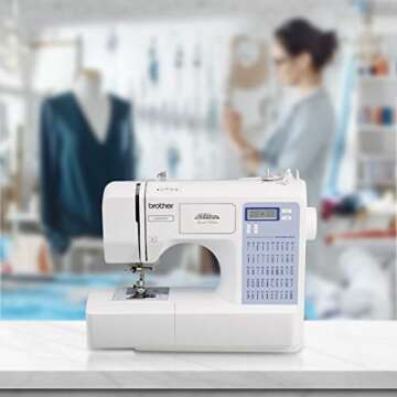 Brother CS5055PRW Sewing Machine, Project Runway, 50 Built-in Stitches, LCD Display, 7 Included Feet