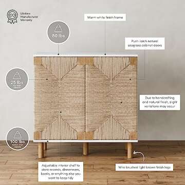 Nathan James Beacon Accent Cabinet with Seagrass Doors