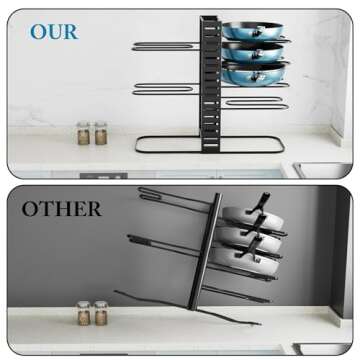 PMYEK Pots and Pans Organizer - Adjustable and Stylish Kitchen Storage