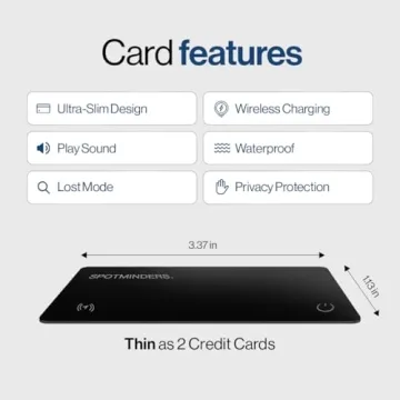 SPOTMINDERS Wallet Tracker - Slim, Waterproof, Rechargeable