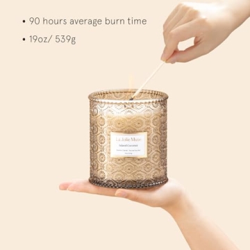 LA JOLIE MUSE Vanilla Coconut Scented Candle 90 Hours