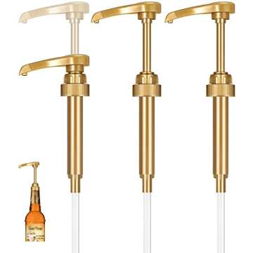 3-Pack Jordan’s Skinny Syrups Gold Coffee Syrup Pump for 750ml Bottles