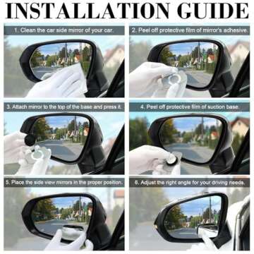 LivTee Blind Spot Mirror, Rectangle Shaped HD Glass Frameless Convex Rear View Mirror with wide angle Adjustable Stick for Cars SUV and Trucks, Pack of 2