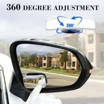 LivTee Blind Spot Mirror, Rectangle Shaped HD Glass Frameless Convex Rear View Mirror with wide angle Adjustable Stick for Cars SUV and Trucks, Pack of 2