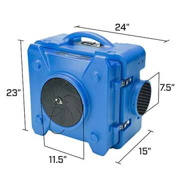 BlueDri BD-AS-550-BL Negative Machine Airbourne Cleaner HEPA Scrubber Water Damage Restoration Equip...