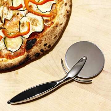 Rippl Pizza Cutter - Pizza Wheel with Ergonomic Handle - Pizza Slicer will Roll and Cut Perfectly Even Slices. Great for Any Size Pizza or Crust Thickness