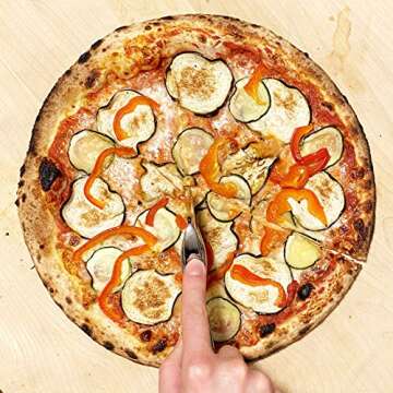 Rippl Pizza Cutter - Pizza Wheel with Ergonomic Handle - Pizza Slicer will Roll and Cut Perfectly Even Slices. Great for Any Size Pizza or Crust Thickness