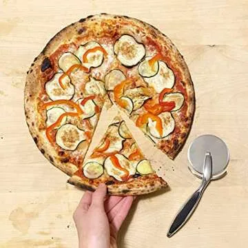 Rippl Pizza Cutter - Pizza Wheel with Ergonomic Handle - Pizza Slicer will Roll and Cut Perfectly Even Slices. Great for Any Size Pizza or Crust Thickness
