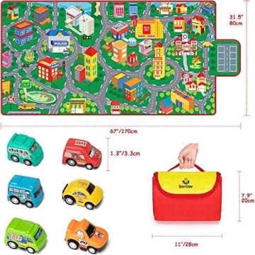 beetoy Car Rug Play Mat for Kids - 31.5"X67" Educational Fun