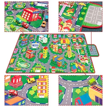 beetoy Car Rug Play Mat for Kids - 31.5"X67" Educational Fun