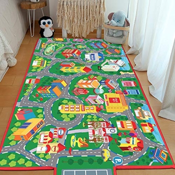 beetoy Car Rug Play Mat for Kids - 31.5"X67" Educational Fun