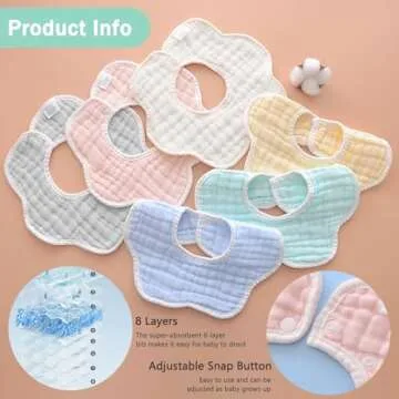 Soft Organic Muslin Baby Bibs - Stylish & Adjustable
